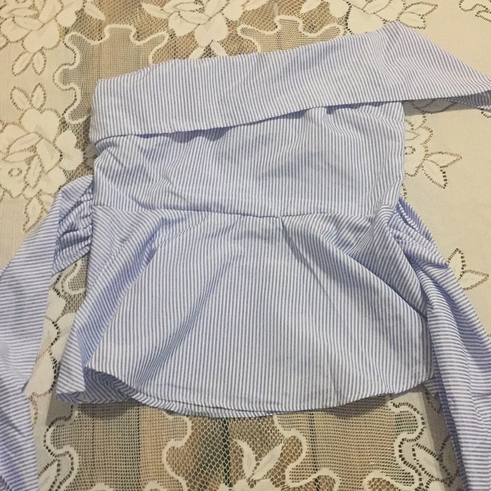 One shoulder tie blouse
